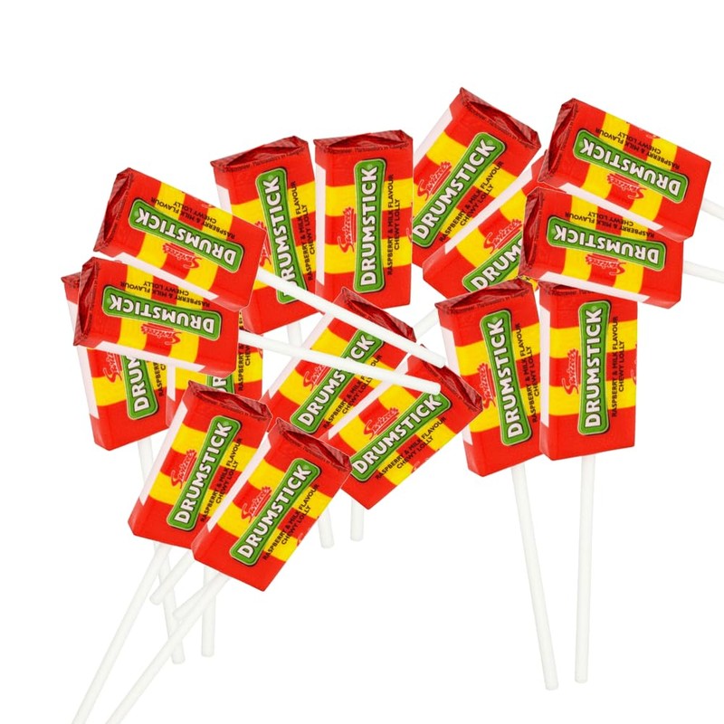 Swizels Drumstick Lollies 10.5g | Raspberry and milk flavour lollies