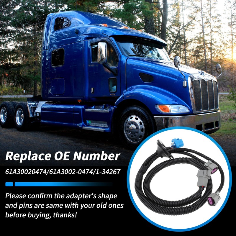 A ABSOPRO Headlight Harness for Peterbilt 386 2005-2015 for Peterbilt