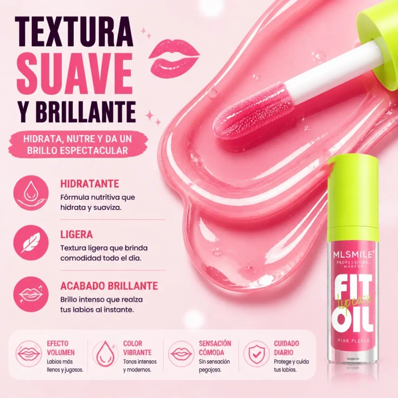 Set De Cuidado Labial Hidratante Glossy Liquid Lip Oil Gloss