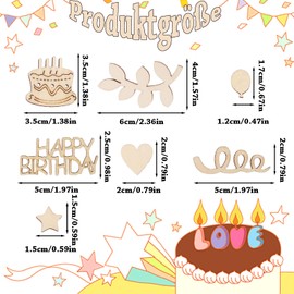 Confetti Birthday, Confetti Birthday, Pack of 100 Wooden Confetti Decoration, Birthday Table Decoration, Girls, Boys, Children for Birthdays, Parties Decoration