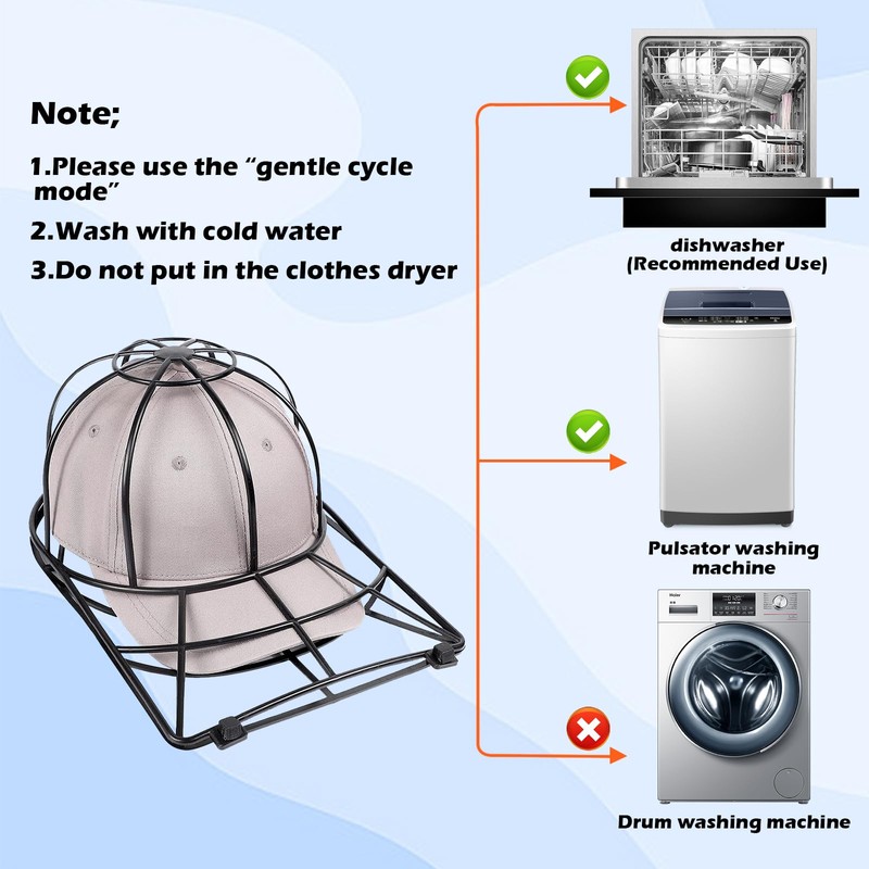 xocome Cap Buddy Cap Washer Set, Hat Cleaning Holder for