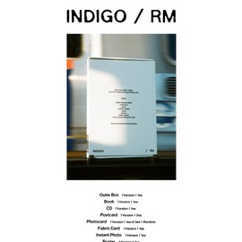 BTS RM Indigo 1st Solo Album Book Edition CD+1p Folding Poster On Pack+100p Book+2p PostCard+1p PhotoCard+1ea Fabric Card+1p Instant Photo+Tracking Sealed