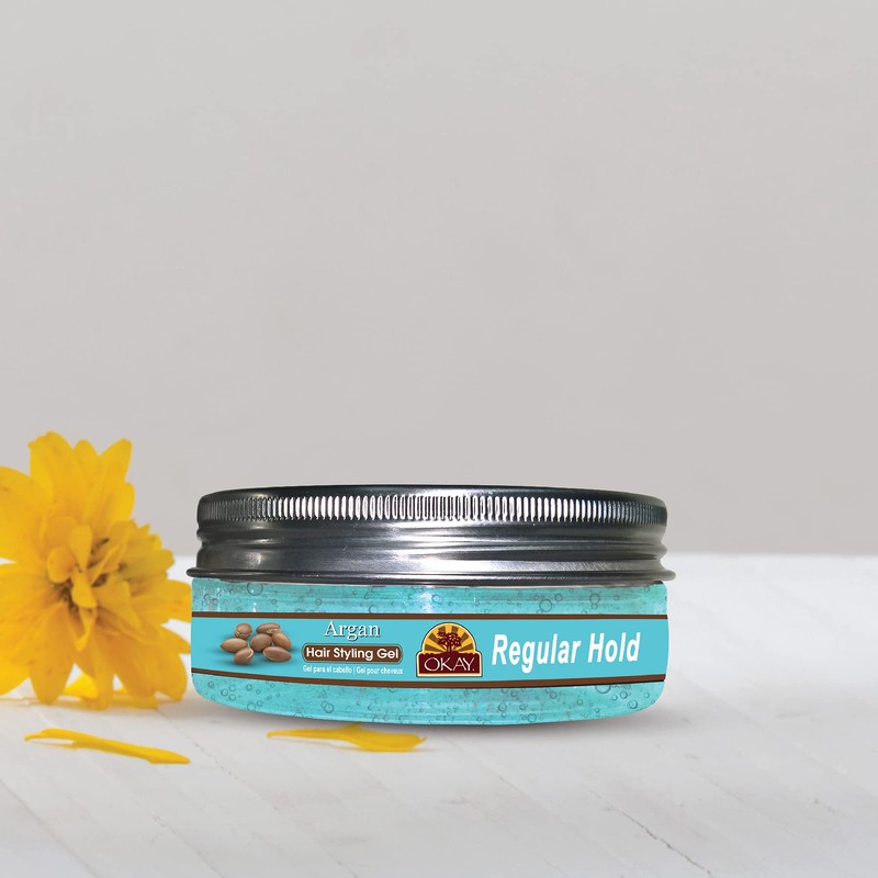 OKAY-ARGAN HAIR STYLING GEL, REGULAR HOLD. 5OZ