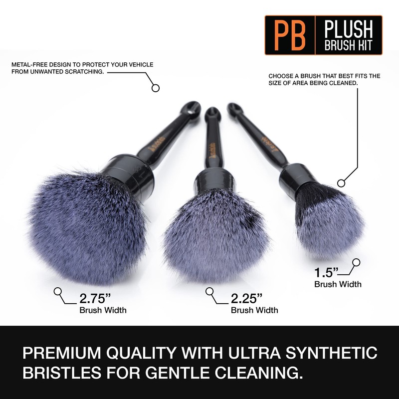 Suds Lab PB Plush Brush Kit 3 Pack- Ultra-Soft Synthetic