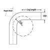HPS AT80-200-CLR-2 6061 T6 Aluminum Elbow Pipe Tubing, 16 Gauge,