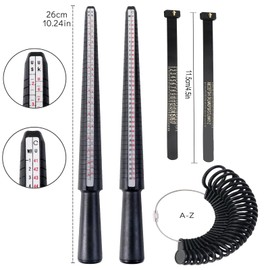 Set of 4 Ring Sizers Set, Ring Size Measuring Tool, Ring Measuring Tape Ring Template Ring Size Measuring Ruler Ring Sizer Measuring Scales Set, Size Standard UK, EU, USA, Plastic