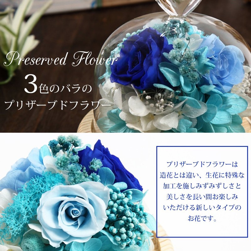 TEATSIGHT Preserved Flower Arrangement in a Glass Pot, Wrapped, 3 Flowers