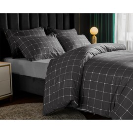 lazzaro home feel the difference Lazzaro Double Duvet Set - Premium Microfiber Reversible Double Duvet Cover (200 x 200 cm) 3 PCs - Ultrasoft Hypoallergenic Luxury Quilt Cover Bedding Sets with Zipper Closure