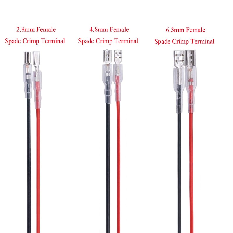 60Pcs 2.8mm 4.8mm and 6.3mm Female Spade Crimp Terminal with