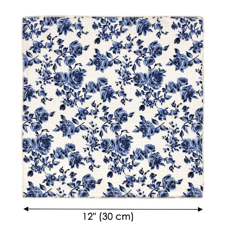 Kebocis - Pañuelo cuadrado con bolsillo floral para hombre, Blanco