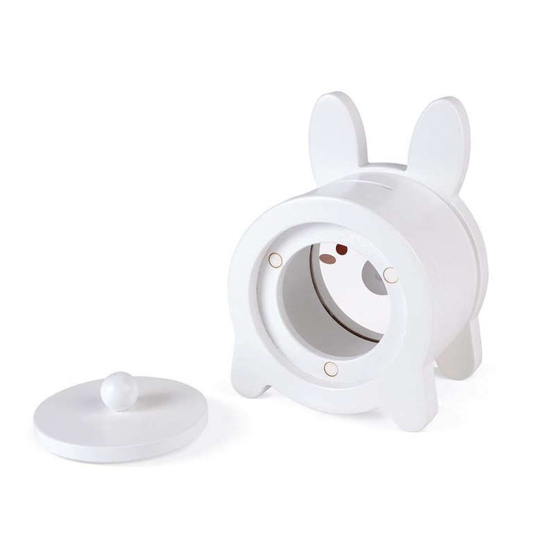 Janod - Wooden Bunny Money Box for Children - Transparent