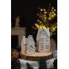 DARO DEKO Ceramic LED House Light House Silver Glitter Set