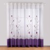 SIMPVALE Sheer Voile Floral Embroidery Curtains with Eyelets Transparent Curtain
