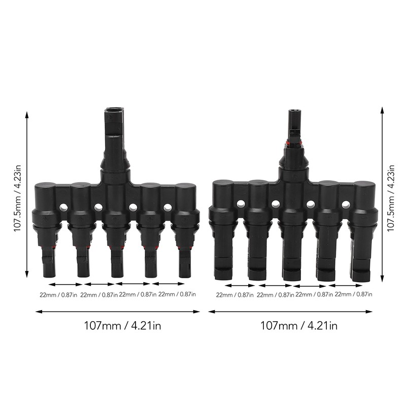 1 Pair Solar Panel Connector T Branch Cable Splitter Coupler