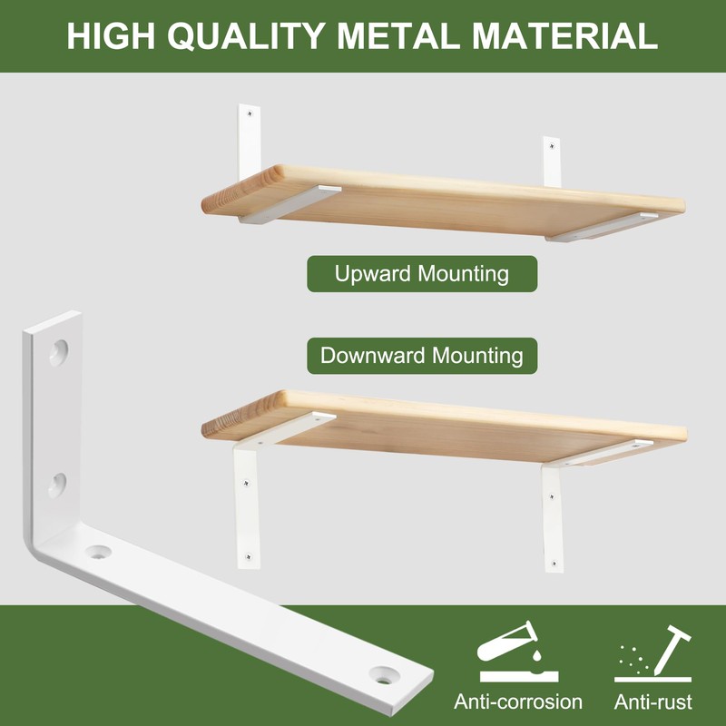 SAYAYO Heavy Duty Bracket White Shelf Bracket Heavy Duty 150