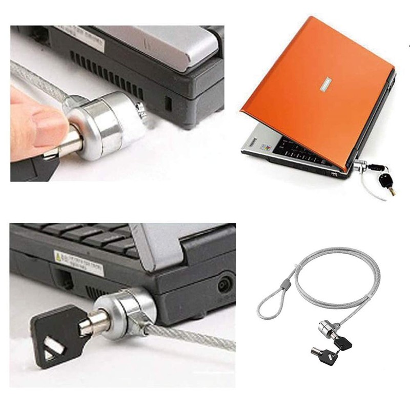 1pcs 1.2m Pin Cylinder Lock PC Wire Lock Silver Anti-Theft