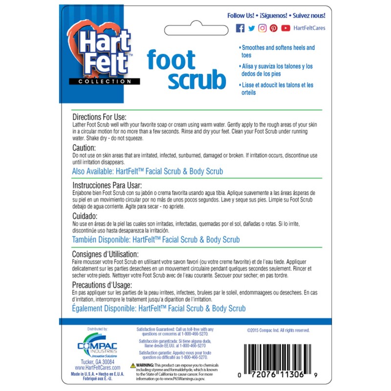 HartFelt Foot Exfoliating Sponge | Chemical-Free Foot Scrubbers for Smooth