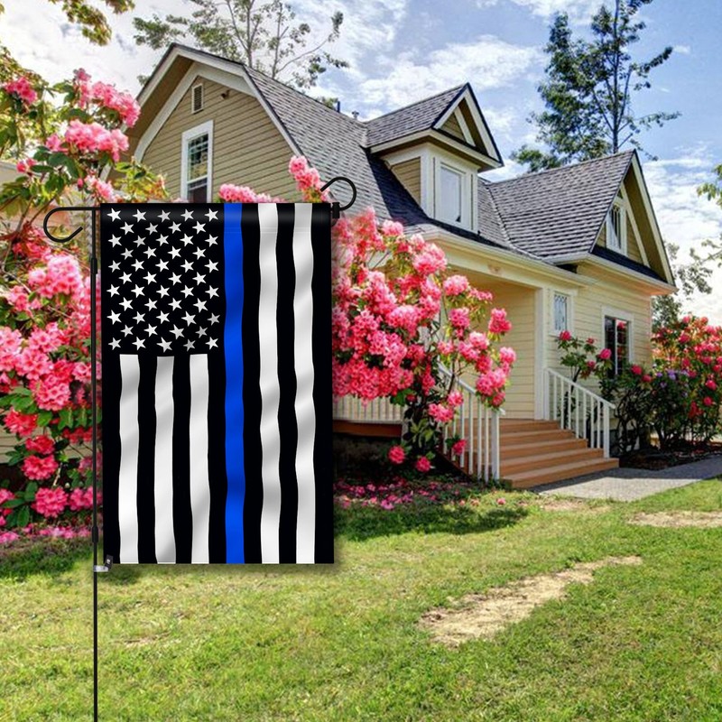Anley [Double Sided Premium Garden Flag, Thin Blue Line USA