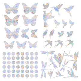 Suncatcher Stickers, Pack of 82 Prism Window Stickers, Window Film, Rainbow Effect, Sun Catcher Sticker, Window Sticker, Bird Protection Sticker for Window, Door Window, Bedroom