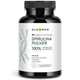 Algomed Spirulina Powder, Direct from the Algae Farm, 100% Spirulina Platensis, 125 g, No Preservatives and Dyes