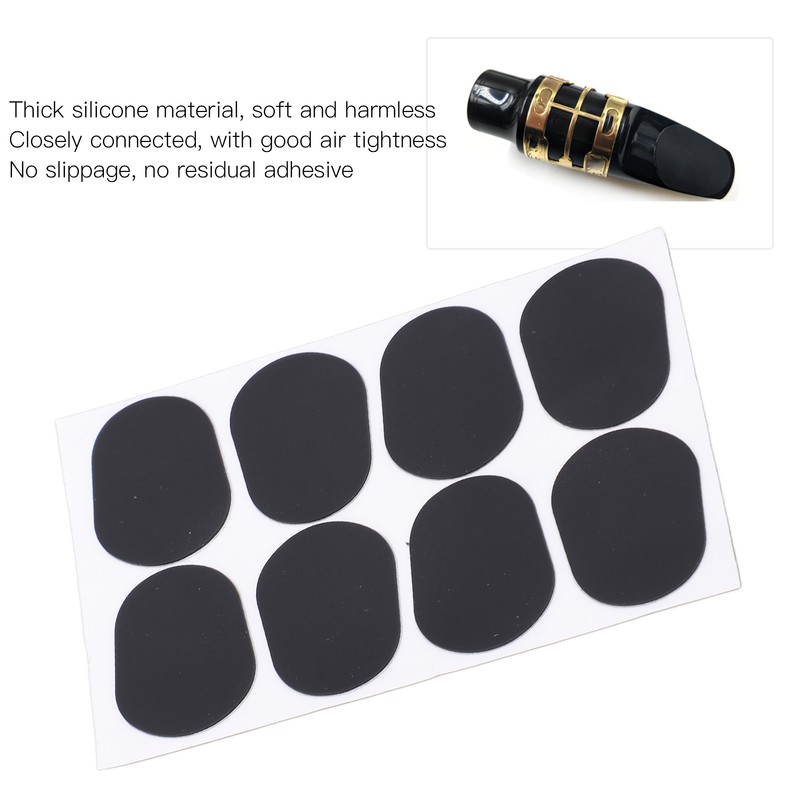 80Pcs Sax Mouthpiece Pad Silicone Black Cushion Patches Wind Instrument