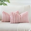 Sungeek Set of 2 Blush Pink Faux Rabbit Fur Cushion