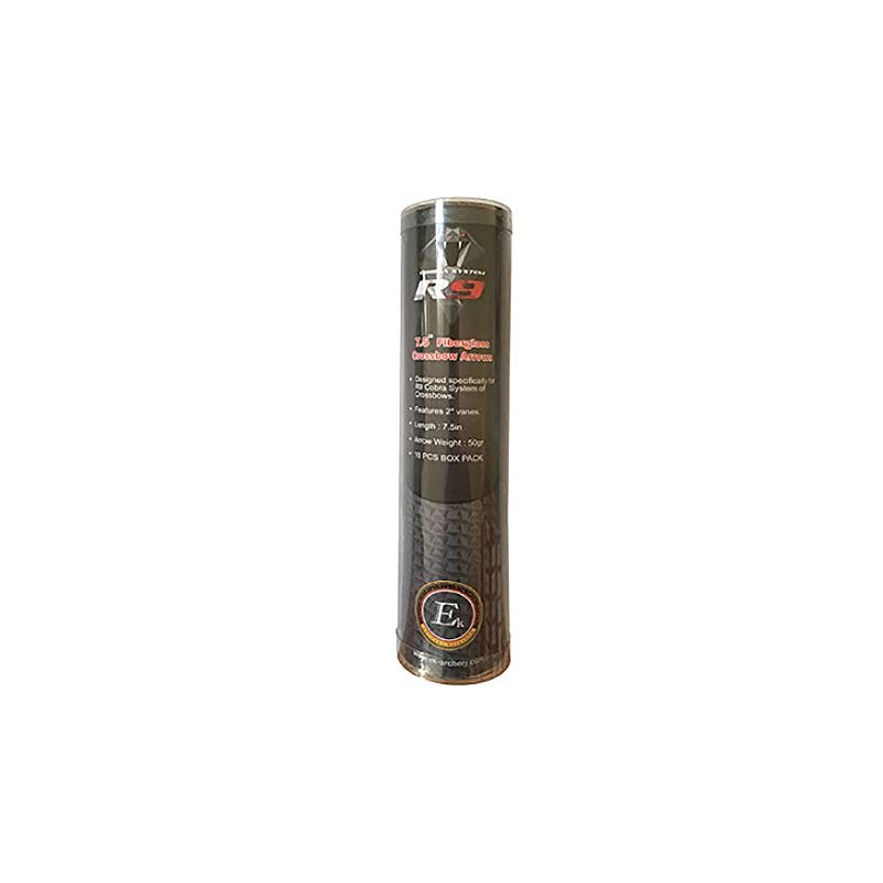 EK Archery R9 Arrow Bolts - 7.5" Carbon Pack of