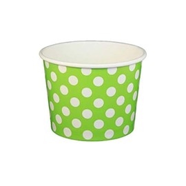Worlds Paper Ice Cream Cups Polka Dot Paper Yogurt Cups 16OZ Lime Green 50 pack