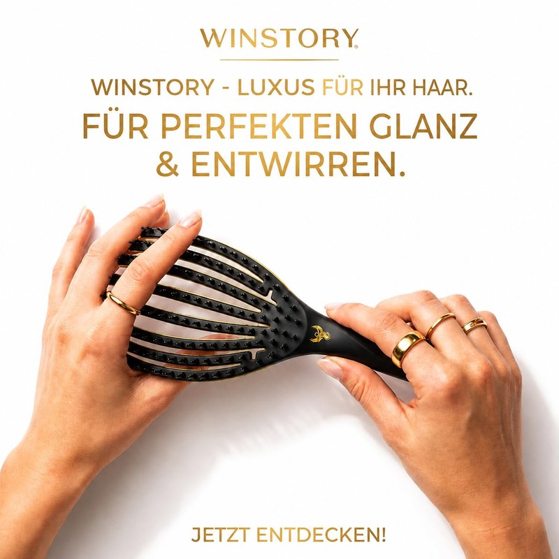 WinStory Smoothing Finger Flex Hair Brush - Salon Quality, Quick