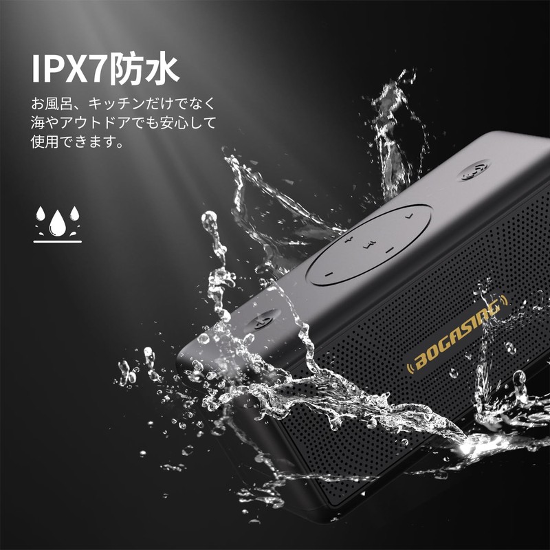 BOGASING M5 Bluetooth Speaker, Portable Wireless Speaker, 360-Degree Sound, 40W