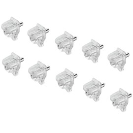 Gedotec Glass Shelf Support Plastic | H10347 | Pack of 50 Shelf Supports for Inserting into Wood | Floor Holder Width: 10.5 mm | Shelf Support - Glass Plate Holder - Bracket Table