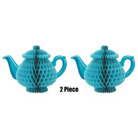 Beistle 59947, 2 Piece Tissue Teapot Centerpieces, 7", Blue