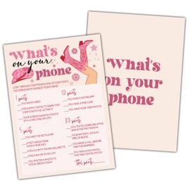 Foosproea Nashville Bachelorette Party Games, Rustic Bridal Shower Game Card, Western Cowgirl Themed Wedding/Engagement Party Ideas Activities Supplies Decorations(25 Cards) -C01