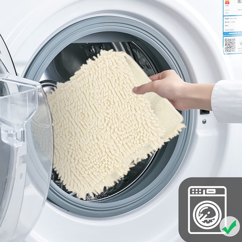 Poligono Bathroom Rug, Non-Slip, Washable, Microfibre Absorbent Bath Mat, Shower