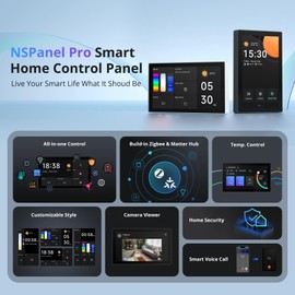 SONOFF NSPanel Pro 120 Smart Home Control Panel, Integrate Zigbee Gateway with Home Security, 4.7-inch large display with Monitoring energy use, Viewing cameras, Thermostat, Browsing the web(Black)