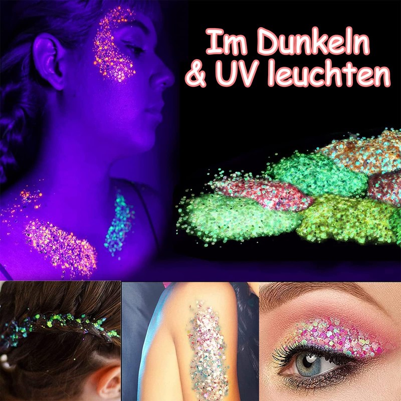 DealKits 12 Colours Festival Glitter Set for Face/Body, Carnival/Party