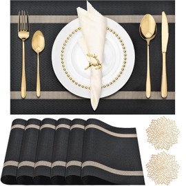 Manteles Individuales, 8 Piezas Tapete de Mesa Antideslizante Resistente al Calor Lavables, Mantel Individual de PVC Práctico y Decorativo para el Hogar, Restaurante, Cocina, Hotel, Cafetería