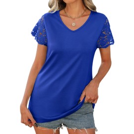 Desol Trendy Outfits for Women 2025 Spring Tops Womens 2025 Summer Shirts Royal Blue L