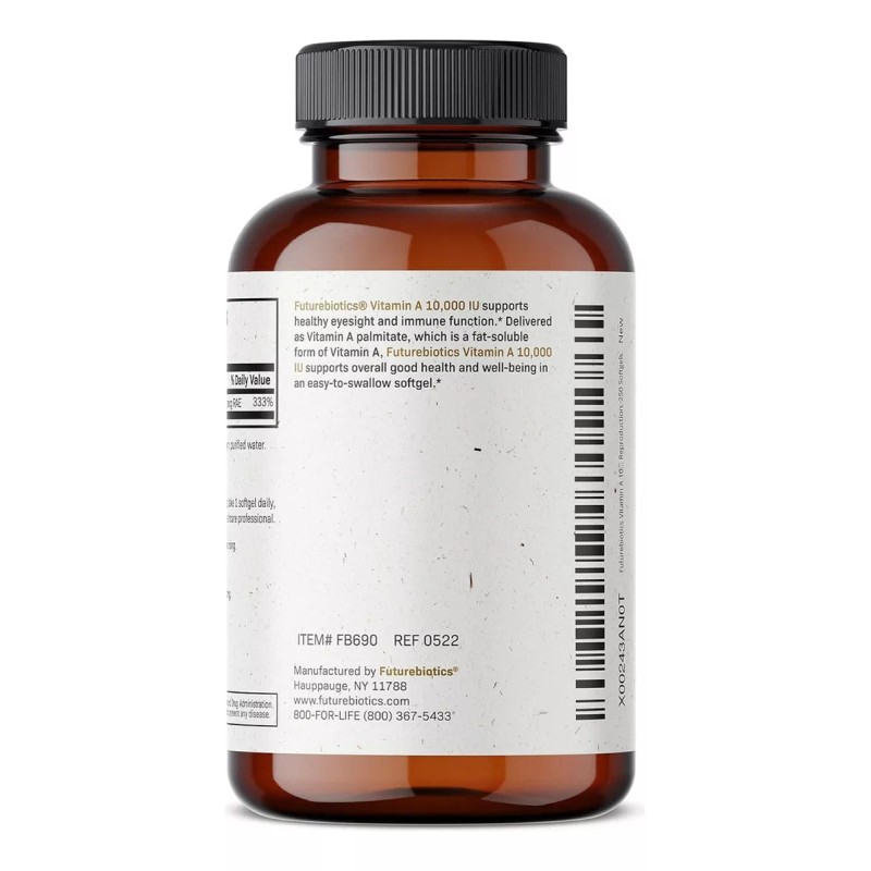 Futurebiotics Vitamina A De 10,000 Ui Con 250 Softgels Hecho