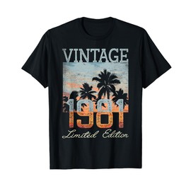 Vintage 1981 Limited Edition 44th Birthday 44 Year Old Gifts T-Shirt