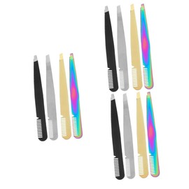 Baluue 3sets Professional Eyebrow Tweezers Slant Tip Hair Removal for Women Stylish Beauty Tool Portable Set 4pcs*3