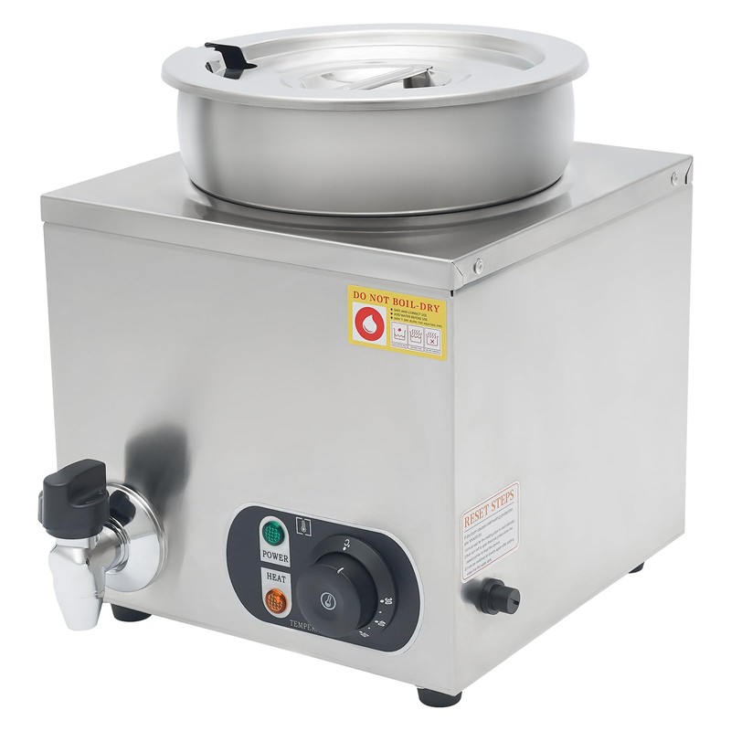 Cheese Warmer, 1.8Gal Countertop Cheese Melter Dispenser with Stainless Steel