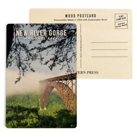 New River Gorge National Park, West Virginia, Photography (4x6 Birch Wood Postcards, 2-Pack Stationary, Rustic Home Wall Decor)