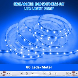 TENDIST RV Awning Led Lights Strip, 12V Blue Camper Awning Light App Control, Waterproof RV Underglow LED Lighting Kit Exterior for Van, Camper, Motorhome, Food Truck (33ft)