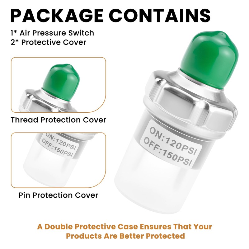 ZDRU 120-150 PSI Air Pressure Switch, 1/4"-18 NPT Male Thread