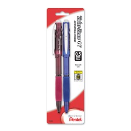 Pentel Twist-Erase GT (0.5mm) Mechanical Pencil, Assorted Barrel Colors, Color May Vary, Pack of 2  (QE205BP2M)
