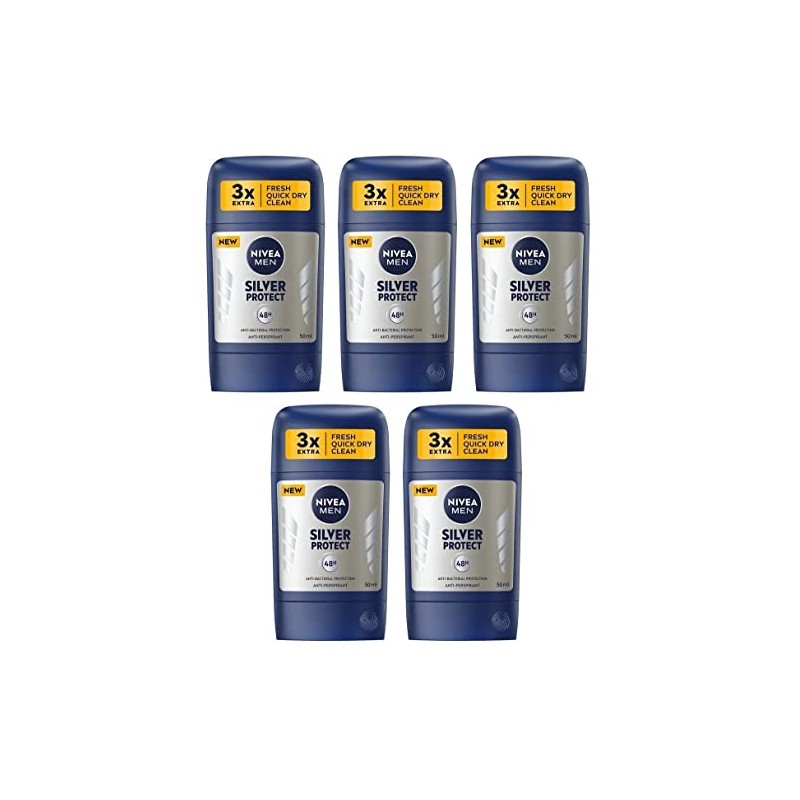 5x Nivea Silver Protect Anti-perspirant Deodorant Solid Stick for Men