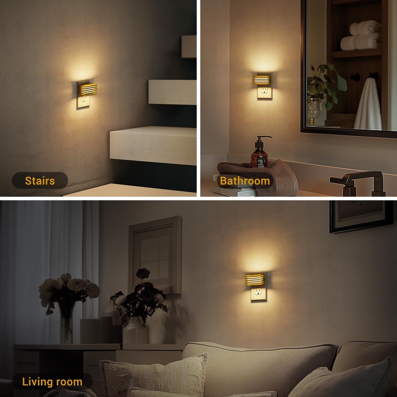 JandCase LED Night Light, Gold Night Lights Plug into Wall