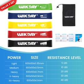 WIKDAY Resistance Bands for Working Out Exercise Loop Bands Workout Bands Set for Men Women Body Stretching, Training, Home Workout, Physical Therapy, Booty Legs, Set of 10 (Assorted)