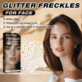 Waterproof Glitter Freckles Makeup Patches, 8 Pack, Face Decorative Stickers for Parties and Festivals